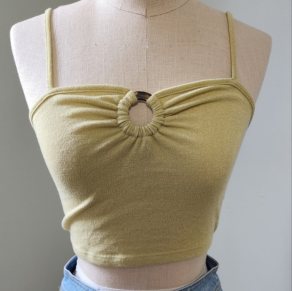Lime Green Ring Detail Women's Top